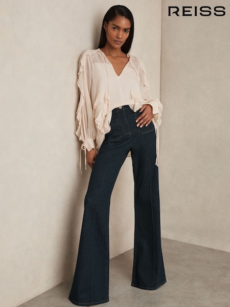 Reiss Sakura Patch Pocket Flared Jeans (F96647) | 1,304 LEI