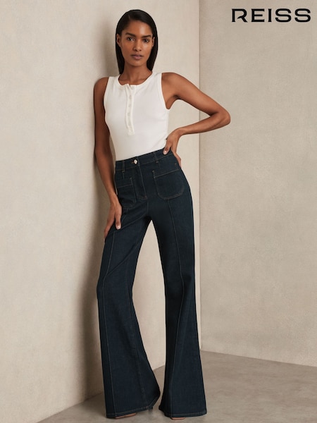 Reiss Sakura Patch Pocket Flared Jeans (F96662) | 1,304 LEI