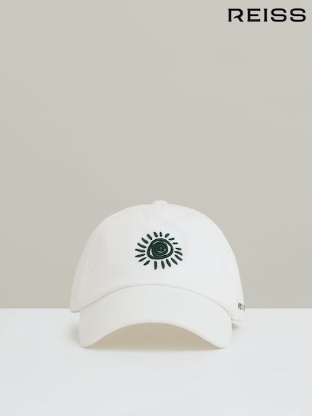 Reiss White Artola Cap Reiss | Ché Sun-Embroidered Cap (F96665) | AZN 170