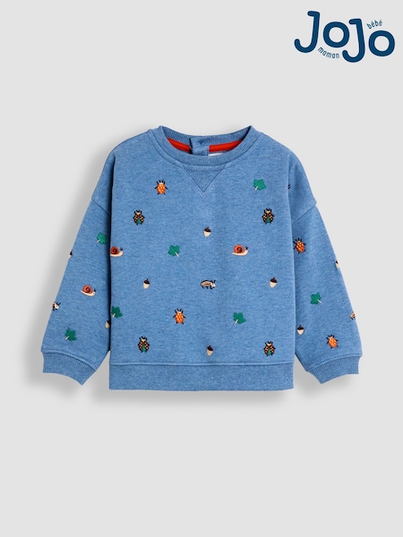 Blau - JoJo Maman Bébé Embroidered Sweatshirt (F96692) | 40 € - 45 €
