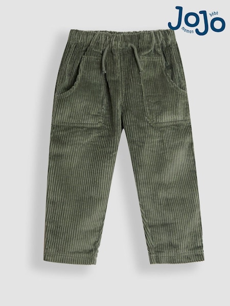 JoJo Maman Bébé Khaki Green Cord Pull On Trousers (F96704) | AED128 - AED140