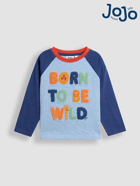 JoJo Maman Bébé Blue Graphic Appliqué Top (F96730) | €22.50 - €26