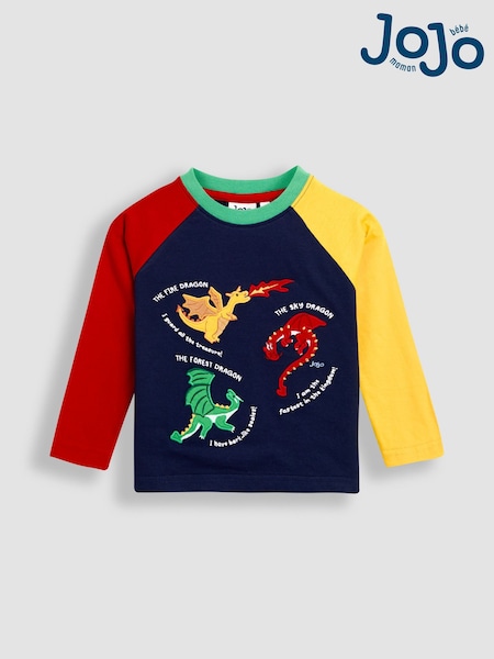 Ciemnoniebieski - JoJo Maman Bébé Appliqué Top (F96762) | 105 zł - 125 zł