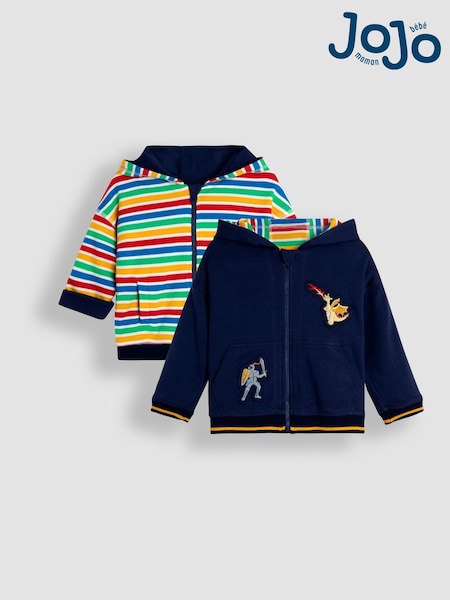 JoJo Maman Bébé Navy Blue Dragon Appliqué Hoodie (F96781) | €45 - €50