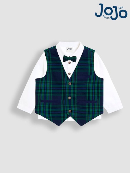 أزرق داكن أزرق - JoJo Maman Bébé 3-Piece Bow Tie Waistcoat & Shirt Set (F96783) | ‏163 د.إ.‏ - ‏ 181‏ د.إ.