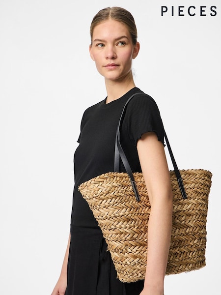 PIECES Brown Straw Shopper Bag (F96803) | 2,103 UAH
