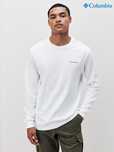 Columbia Explorers Canyon™ Long Sleeve White T-Shirt (F96888) | 198 QAR