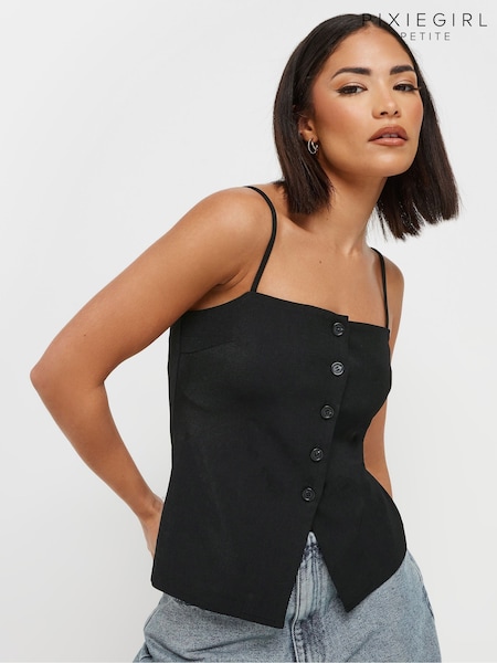 Pixiegirl Petite Button Front Vest Top (F96984) | ‏136‏₪