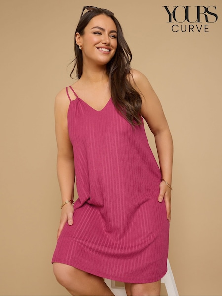 Yours Curve Pink Cami Double Strap Dress (F96996) | 1,742 UAH