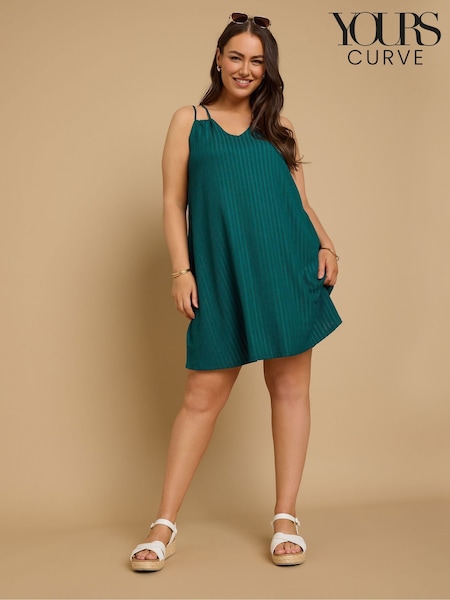 Verde - Rochie Yours Curve Cami cu bretele duble (F97012) | 216 LEI
