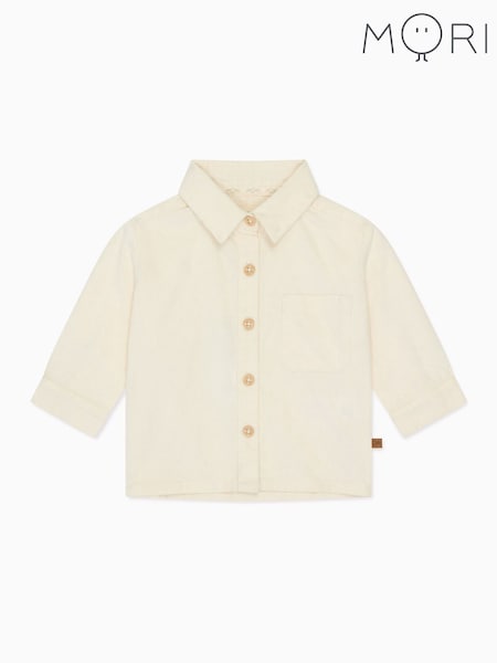 MORI Oversized Cream 100% Cotton Bamboo Cord Shirt (F97216) | €50
