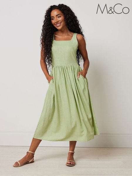 M&Co Green Petite Sleeveless Fit and Flare Dress (F97268) | €45