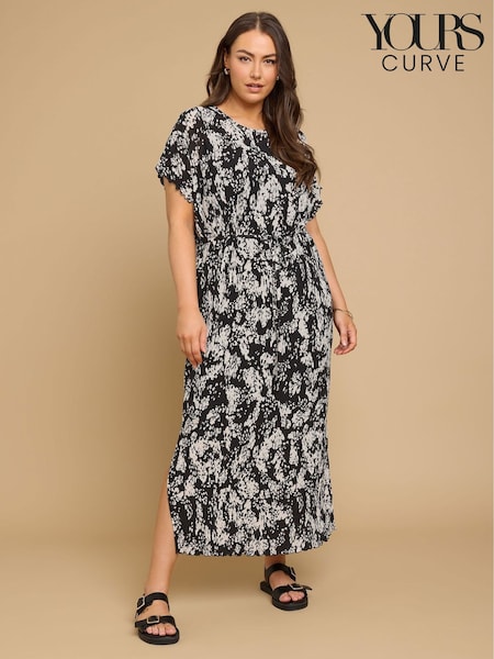 Yours Curve Black Plisse Tie Front Dress (F97273) | €52