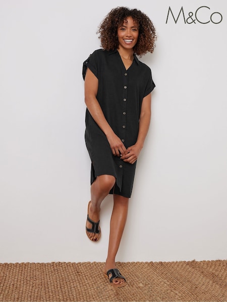 M&Co Black Relaxed Shirt Dress (F97292) | €56