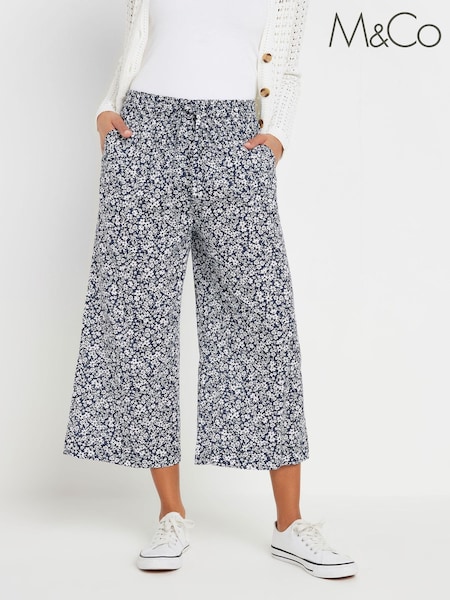 M&Co Blue Rayon Culottes (F97307) | € 44