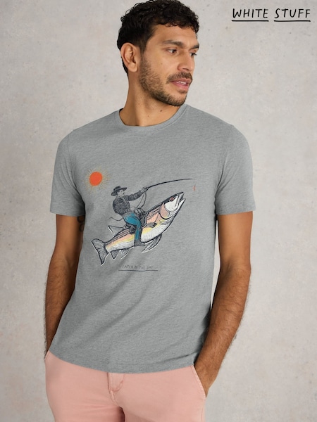 White Stuff Blue Abersoch Fish Graphic T-Shirt (F97326) | € 42