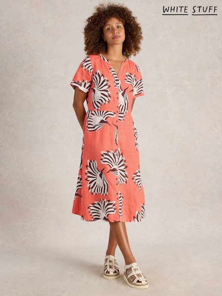 White Stuff Pink Iris 100% Linen Dress (F97346) | €108