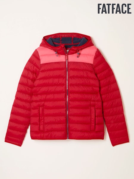 FatFace Red Garnet Colourblock Puffer Jacket (F97405) | AED437