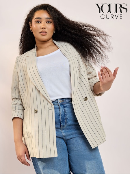 Yours Curve Natural Tailored Stripe Blazer (F97420) | €70