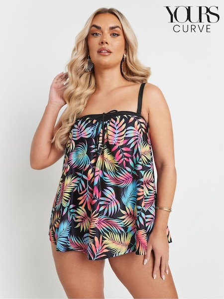 Yours Curve Black Super Tropical A-Line Tankini (F97422) | €41