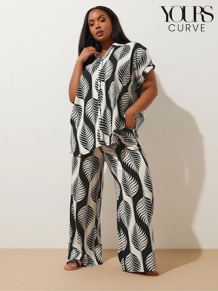 Musta - Yours Curve Textured Co-Ord Housut (F97446) | €43