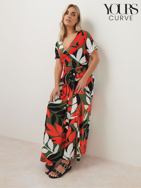 Темно-черный - Yours Curve Wrap Maxi Dress (F97466) | €49
