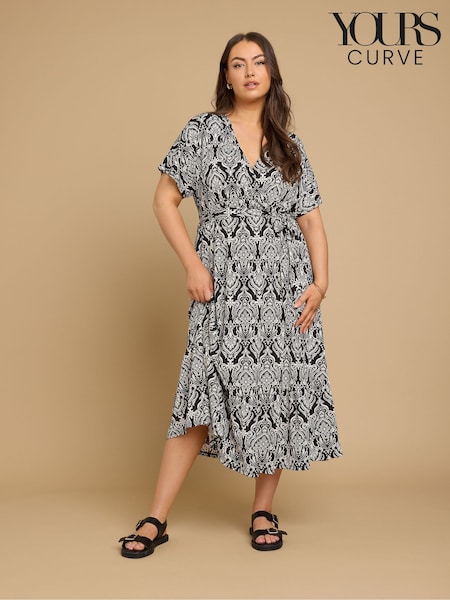 Yours Curve Black Wrap Grown On Dress (F97479) | €47