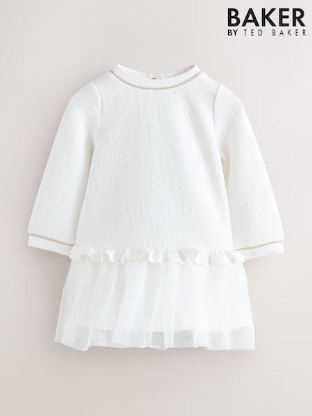 Baker by Ted Baker Jacquard Embossed Mesh Hem Dress (F97571) | €35 - €37