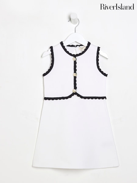 River Island White Girls Cut Out Shell Dress (F97629) | €34
