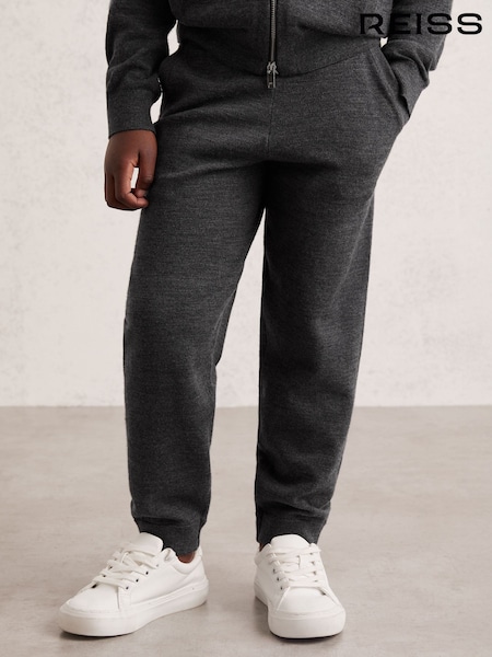 Reiss Derby Grey Melange Billings 9-13 yrs Merino Wool Cuffed Joggers (F97682) | €55