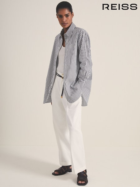 Reiss White/Navy Blair Reiss | Les 100 Ciels Stripe Shirt (F97751) | €185