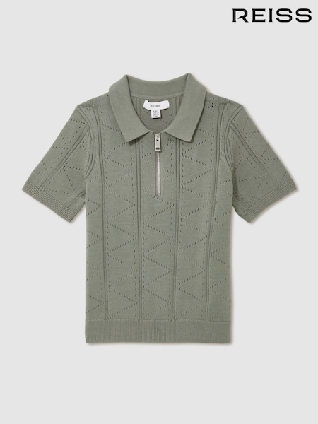 Reiss Sage Spey Half-Zip Pointelle Polo Shirt (F97752) | €65