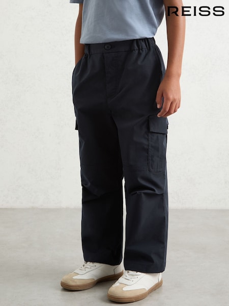 Reiss Navy Garret Trousers (F97766) | AED274