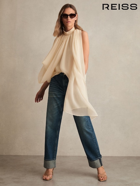 Reiss Fi Draped Chiffon Sleeveless Top (F97777) | 225 €