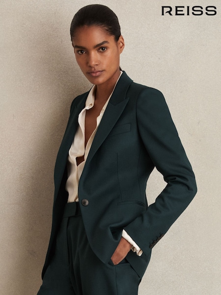 Reiss Green Jade Wool-Blend Single-Breasted Suit Blazer (F97790) | €385