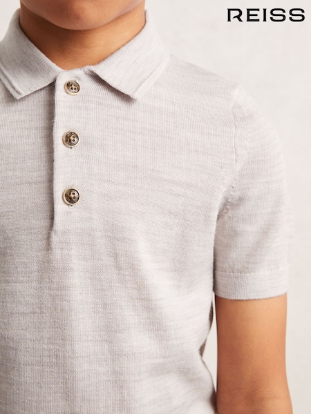 Reiss Wicker Melange Manor Merino Wool Short Sleeve Polo Shirt (F97793) | €50