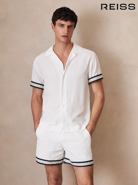 Reiss White Valbonne Reiss | Ché Stripe-Cuff Shirt (F97835) | €140