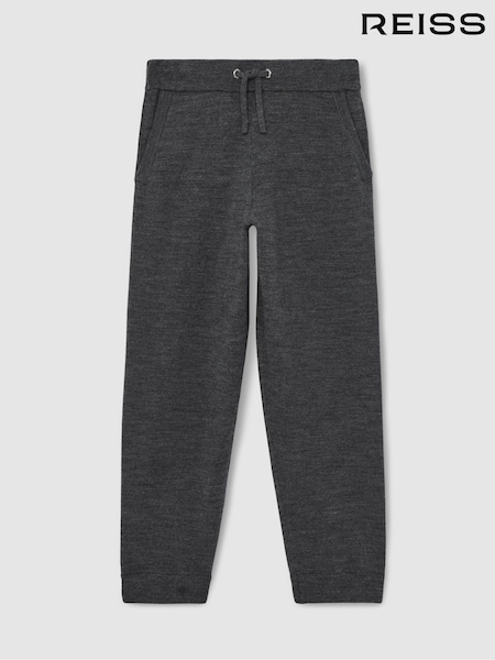 Reiss Derby Grey Melange Billings 13-14 yrs Merino Wool Cuffed Joggers (F97889) | €60