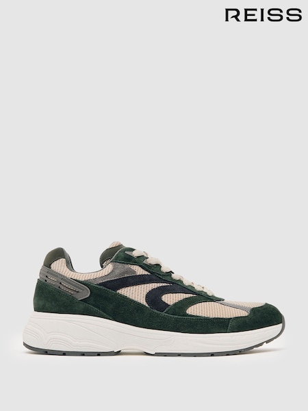 Forest Green/Stone - Reiss Nido Trainers (F97920) | 1,469 LEI