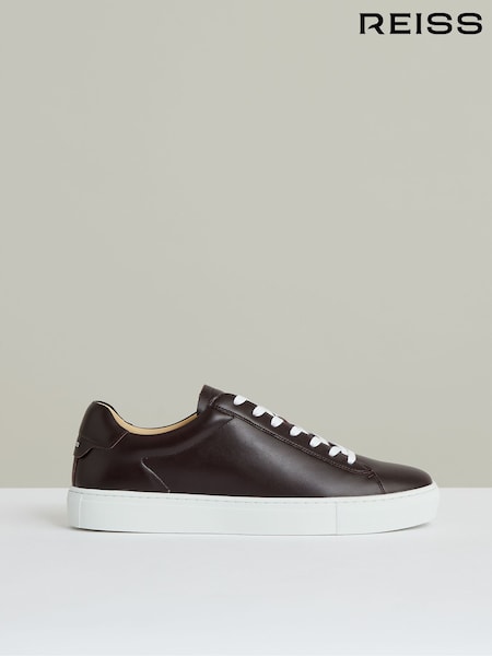 Reiss Plum Purple Finley Leather Low-Top Trainers (F97922) | €185