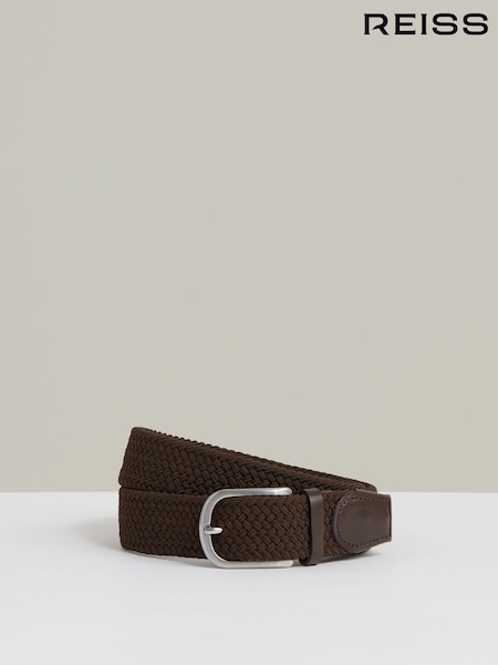 Dunkelbraun - Reiss Elmont Basket Weave Belt (F97930) | 90 €