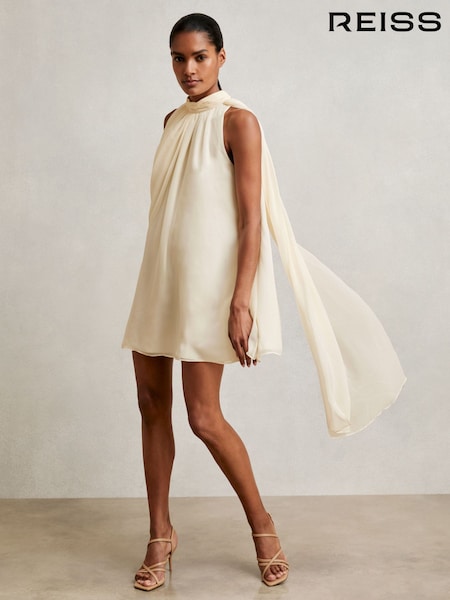 Reiss Felix Draped Chiffon Sleeveless Mini Dress (F97939) | ‏1٬455 ر.ق.
