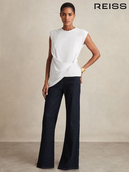 Weiß - Reiss Tilly Cotton Drape T-Shirt (F97941) | 62 €