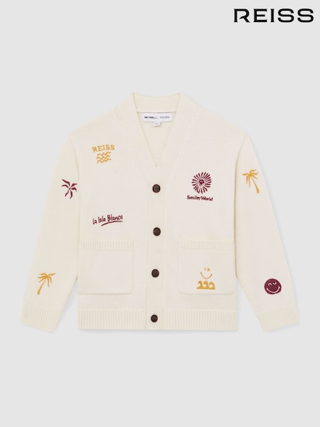 Reiss Off White Vedra 13-14 yrs SmileyWorld | Reiss Embroidery Cardigan Unisex Fit (F97959) | €95