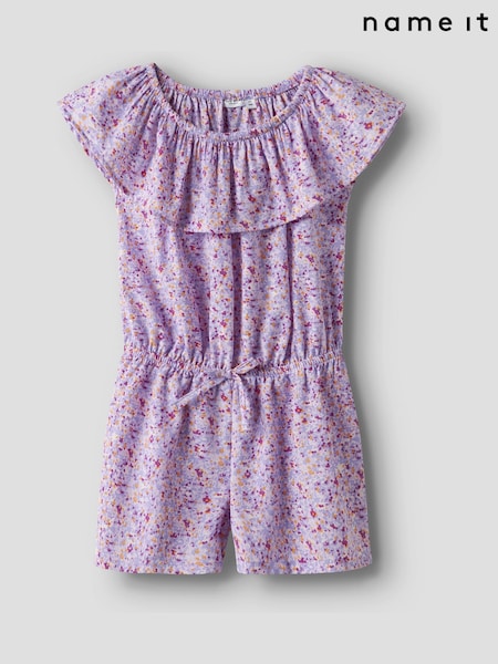 أرجواني - Name It Floral Printed Playsuit (F97996) | ‏128 د.إ.‏