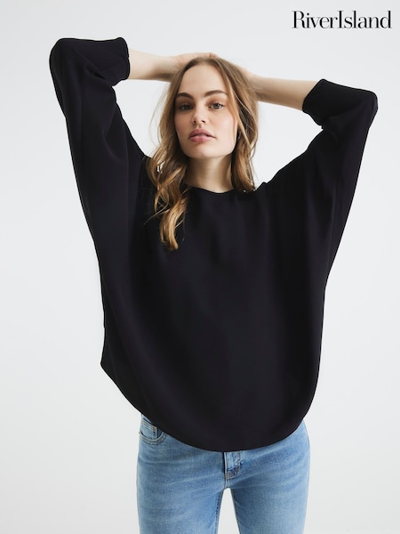 Musta - River Island Batwing T-paita (F98116) | €41