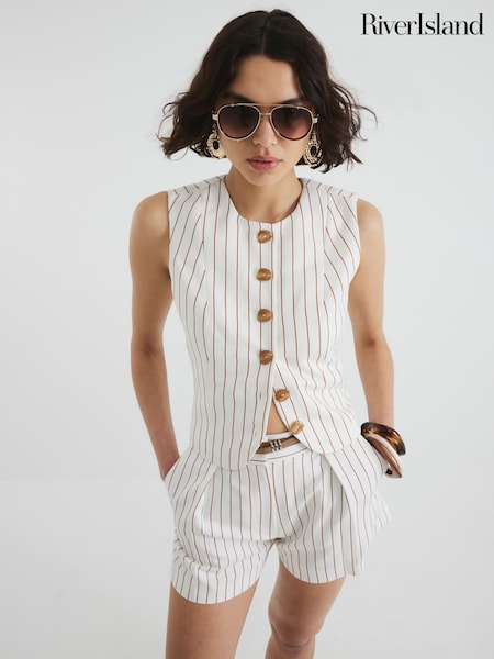 River Island High Neck Fitted Waistcoat (F98131) | €57