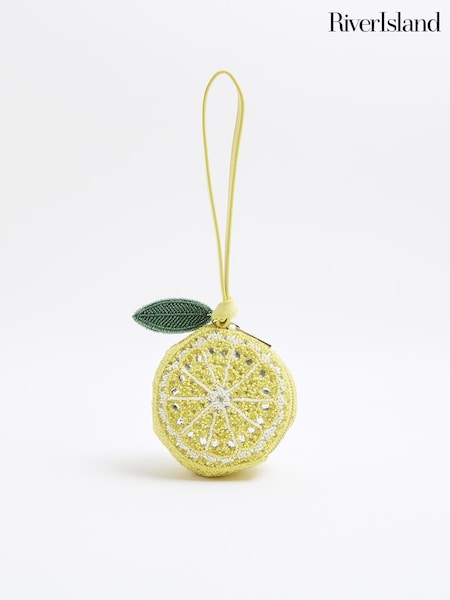 River Island Yellow Beaded Lemon Bag (F98134) | 188 QAR
