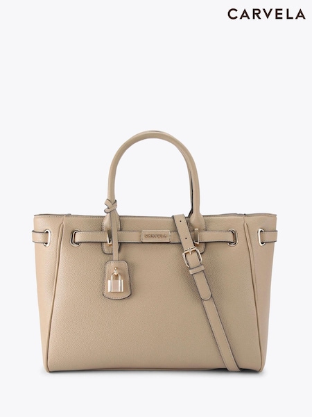 Taupe - Carvela Natural Violet Belted Tote Bag (F98202) | kr2 720