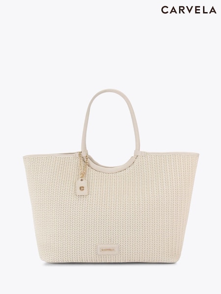 Carvela Cream Sardinia Weave Tote Bag (F98228) | € 217